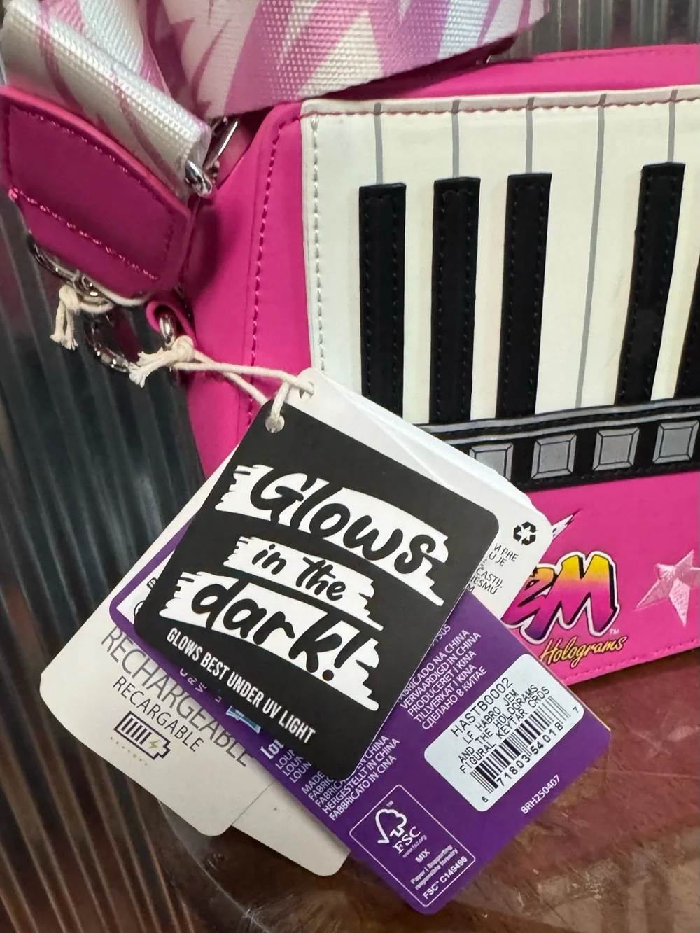 JEM and the Holograms Figural Keytar Glow Crossbody Bag